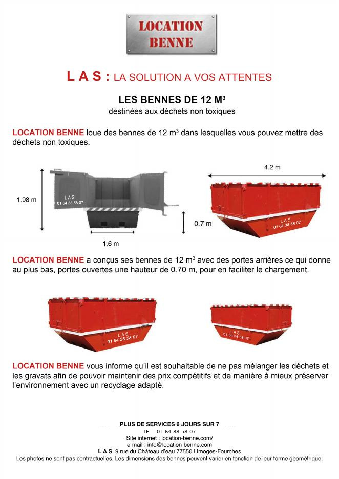 Dimensions benne 12 m³